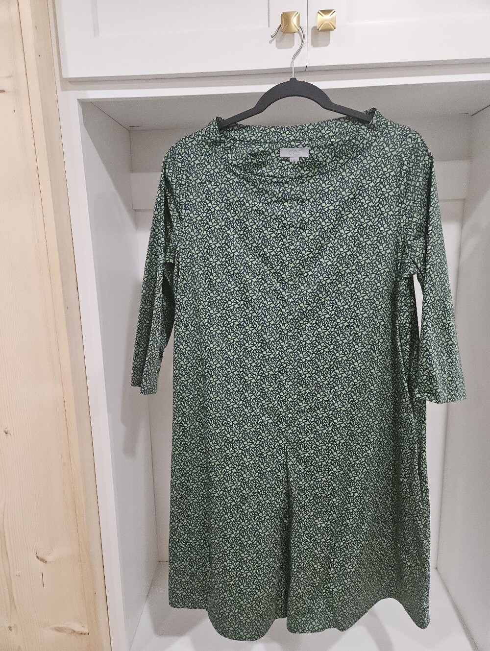 COS Green Floral A-Line Womens Dress